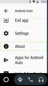 Tap on “About Android Auto”