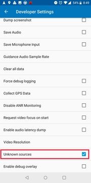 Activer les ressources inconnues dans Android Auto