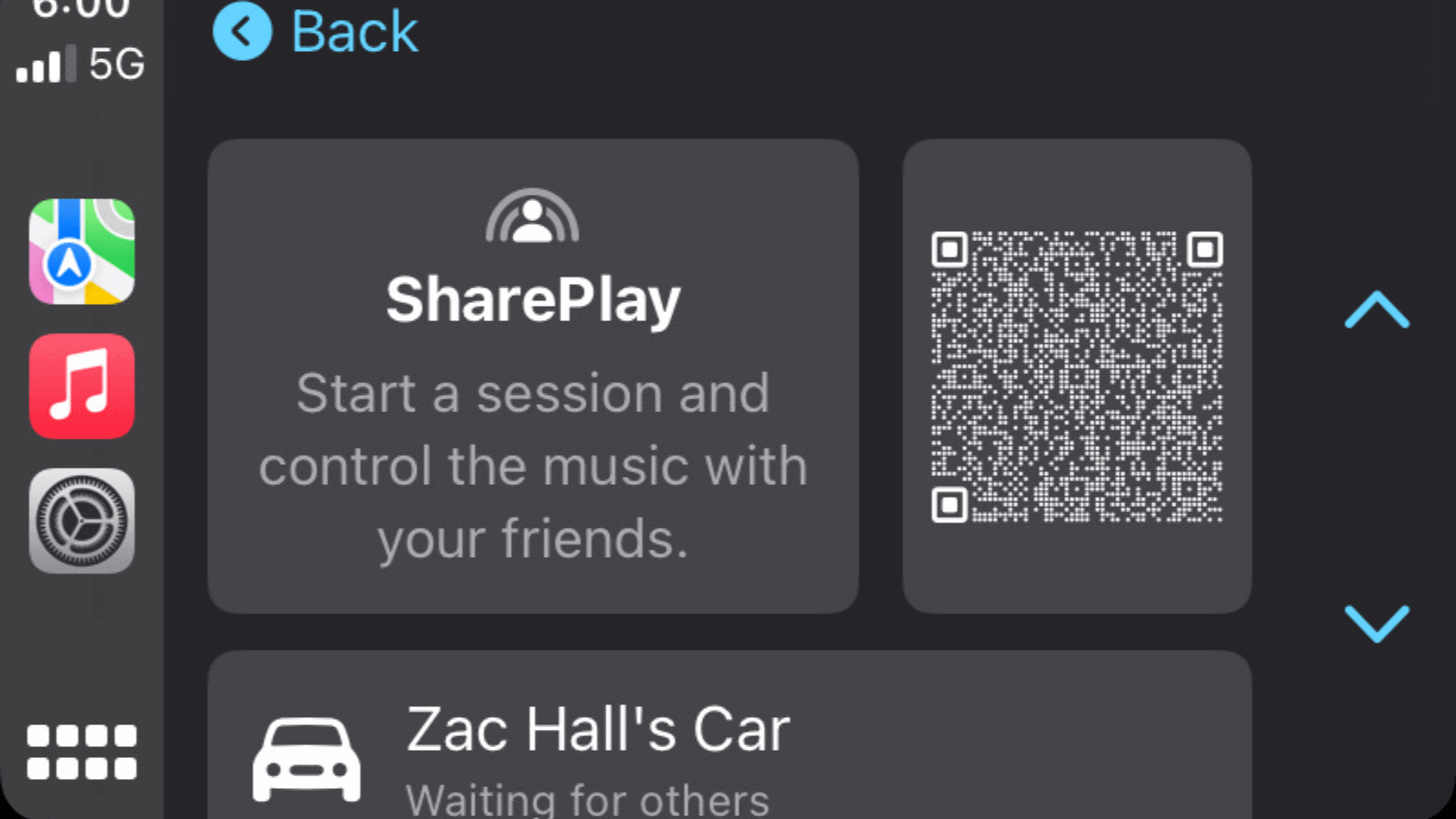 SharePlay on CarPlay starting session