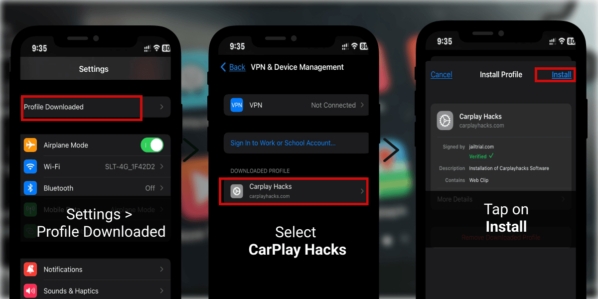 Installing CarPlayhacks app- Step 04 (I)