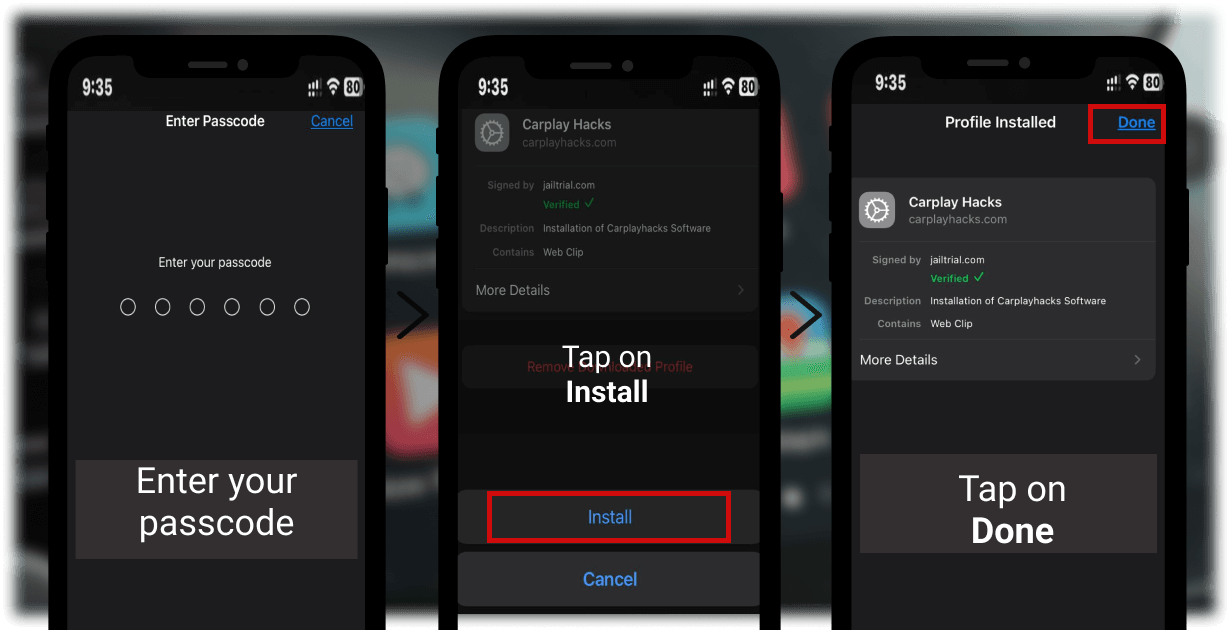Installing CarPlayhacks app- step 04 (II)