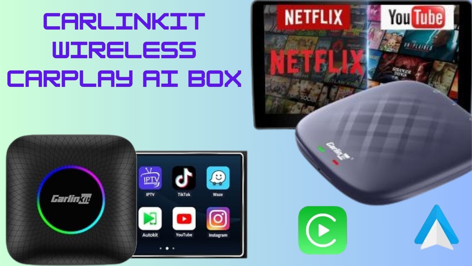 Carlinkit wireless CarPlay adapter for Netflix and Youtube video streaming