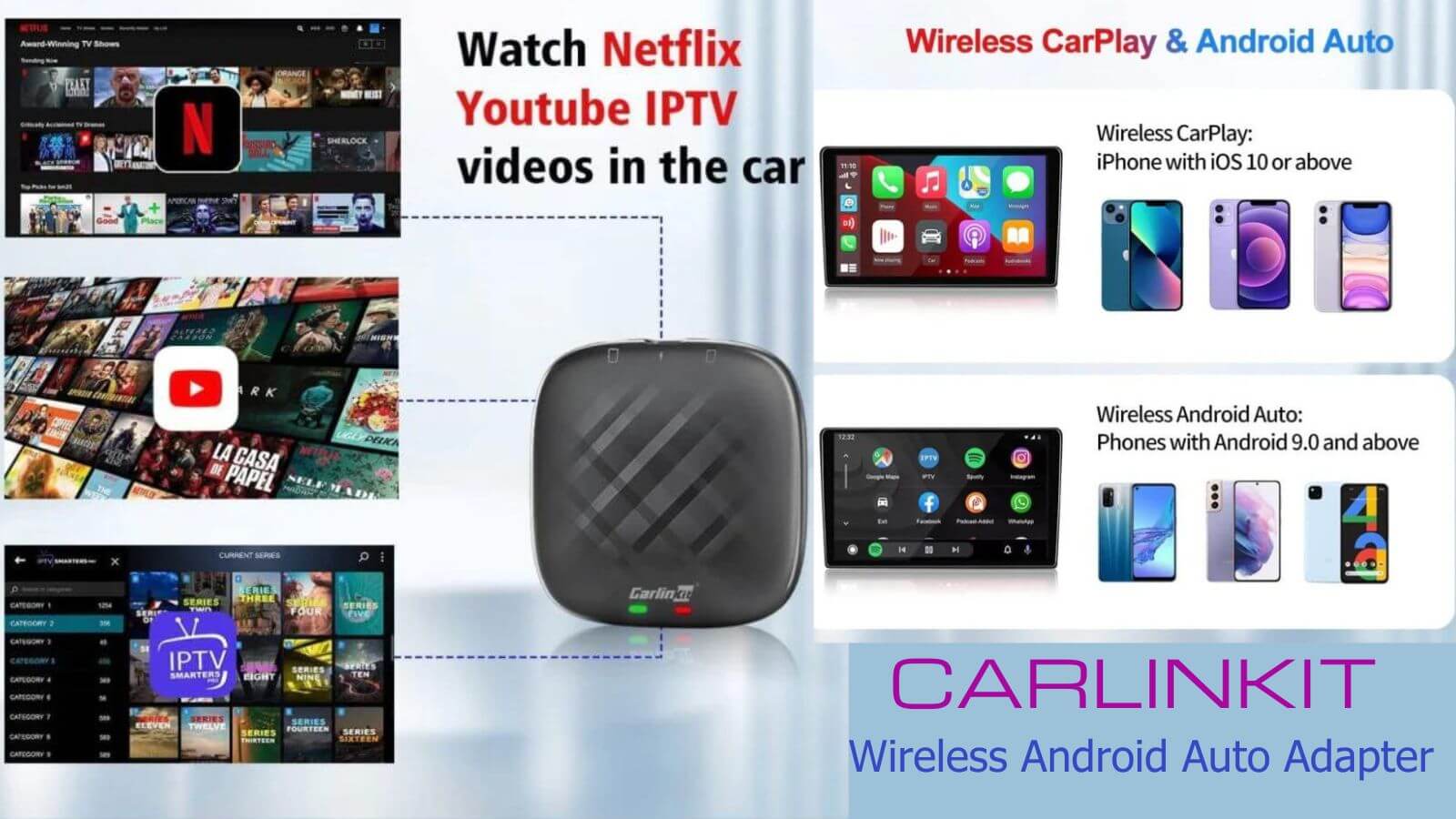 Carlinkit Ai Box Wireless Android Auto Adapter for Android Auto