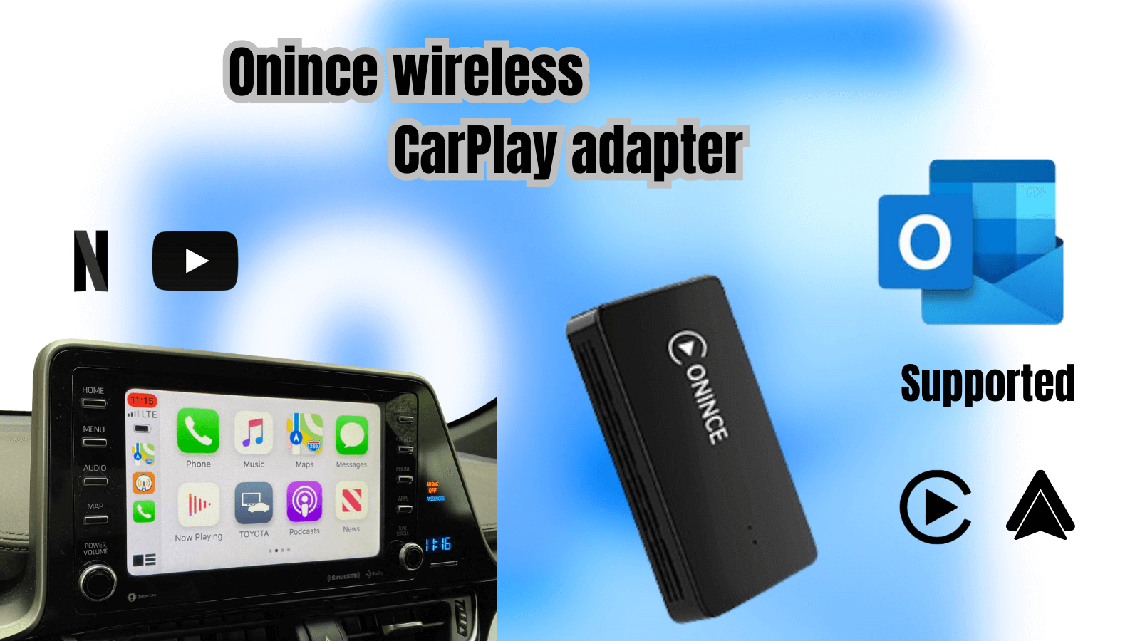 Onince Ai Box Wireless Carplay Adapter for Outlook